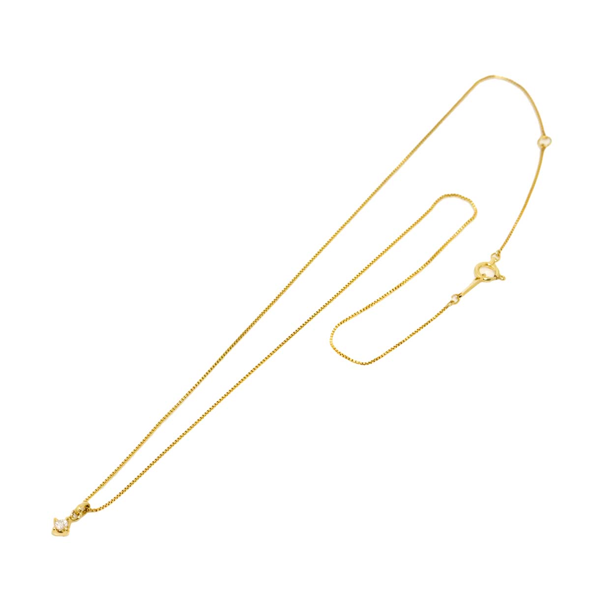 Diamond 0.05ct Necklace 18K YG Yellow Gold 750