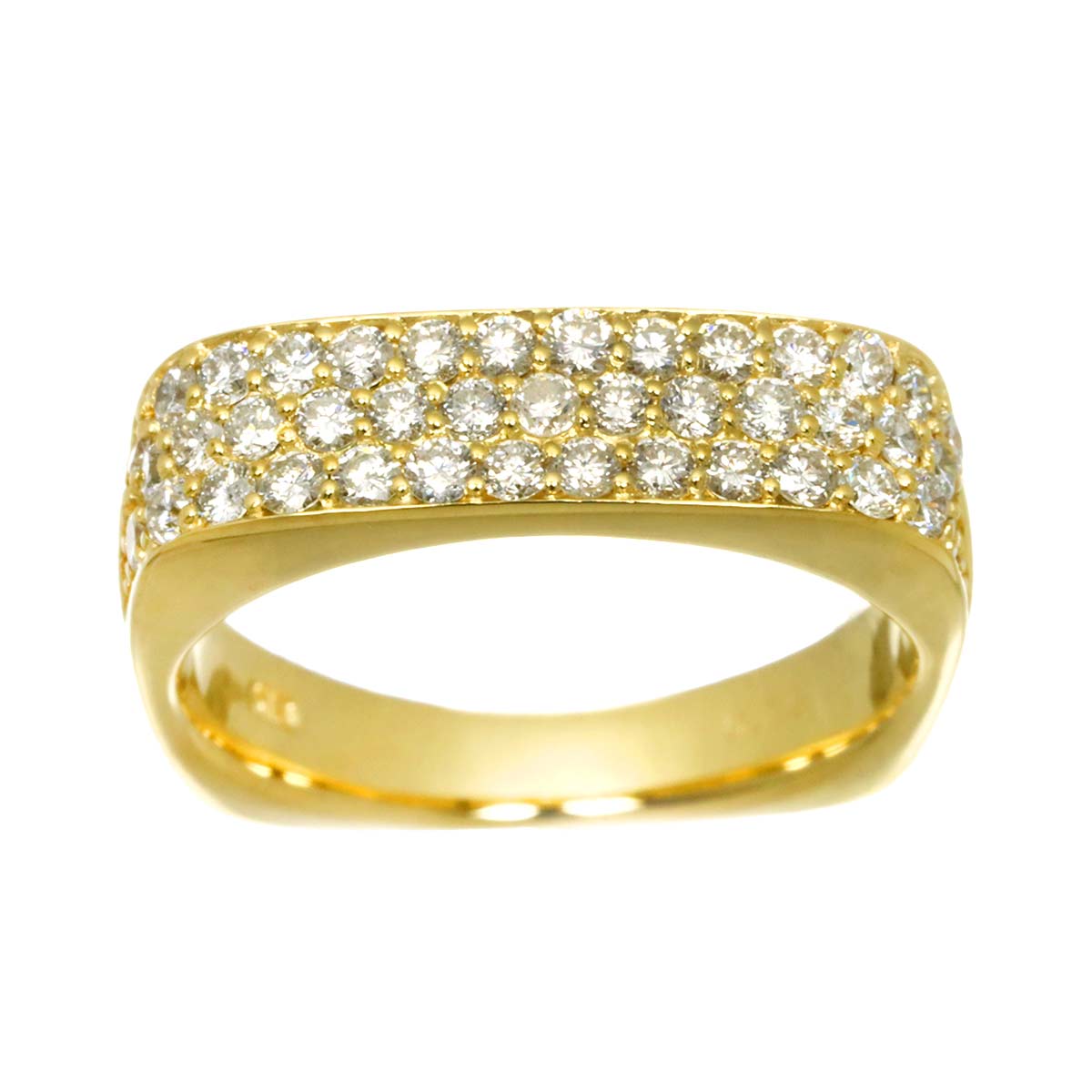 Diamond 0.75ct Ring 18K YG Yellow Gold 750 6(US)