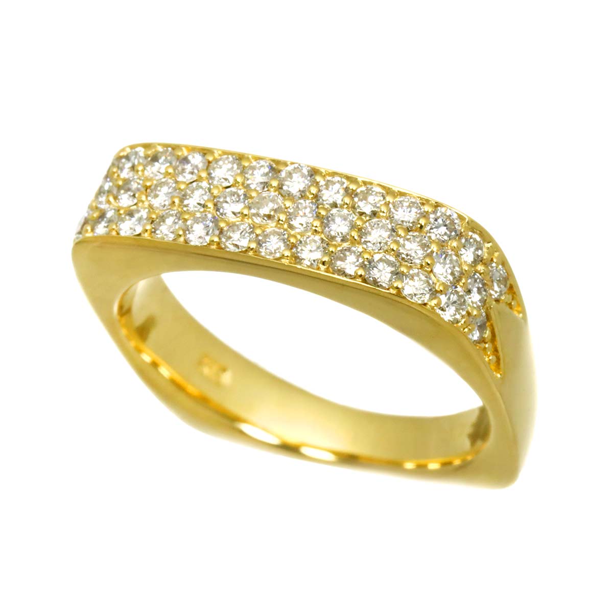 Diamond 0.75ct Ring 18K YG Yellow Gold 750 6(US)