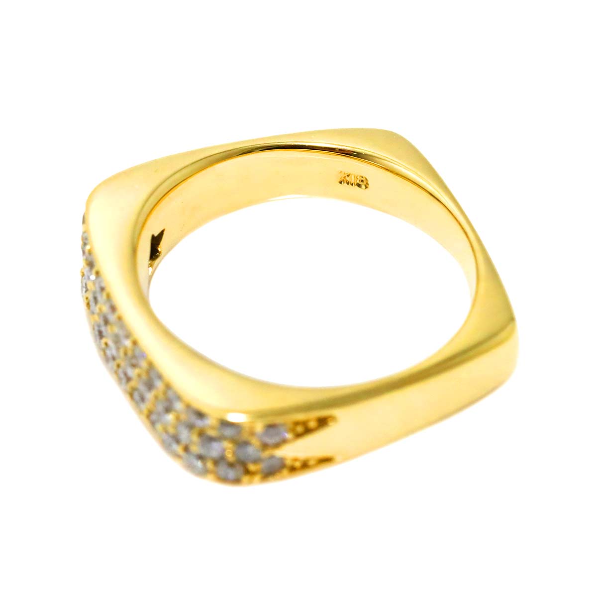 Diamond 0.75ct Ring 18K YG Yellow Gold 750 6(US)