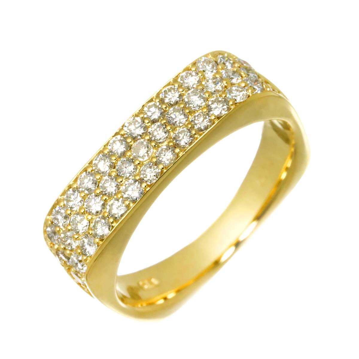 Diamond 0.75ct Ring 18K YG Yellow Gold 750 6(US)