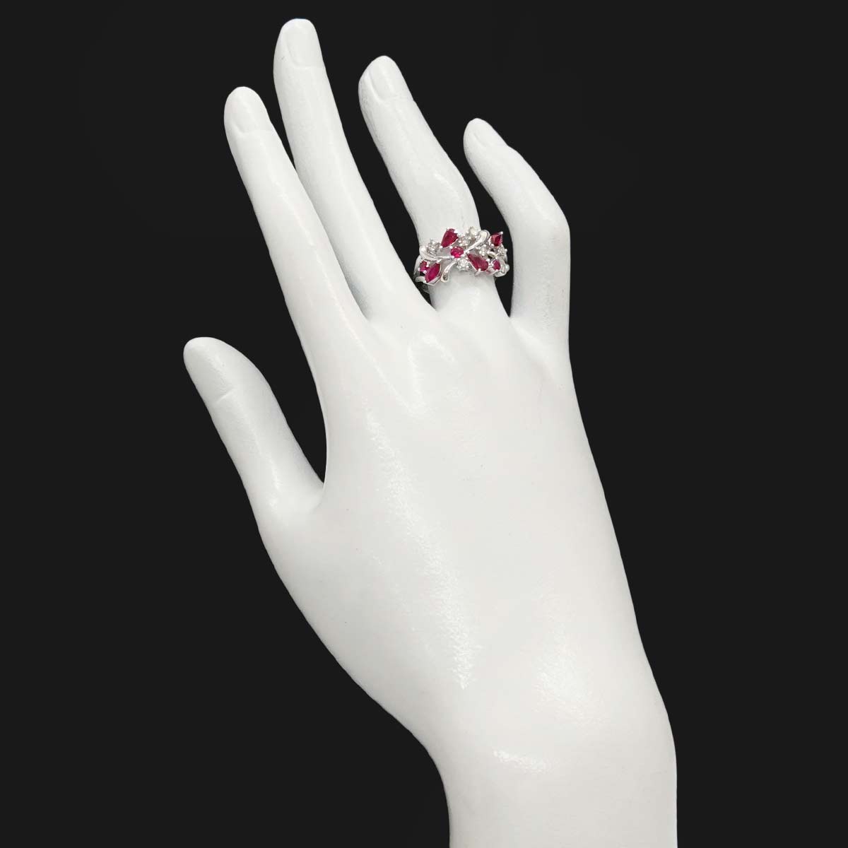 Ruby 1.20ct Diamond 0.25ct Ring 18K WG size6.25-6.5(US)