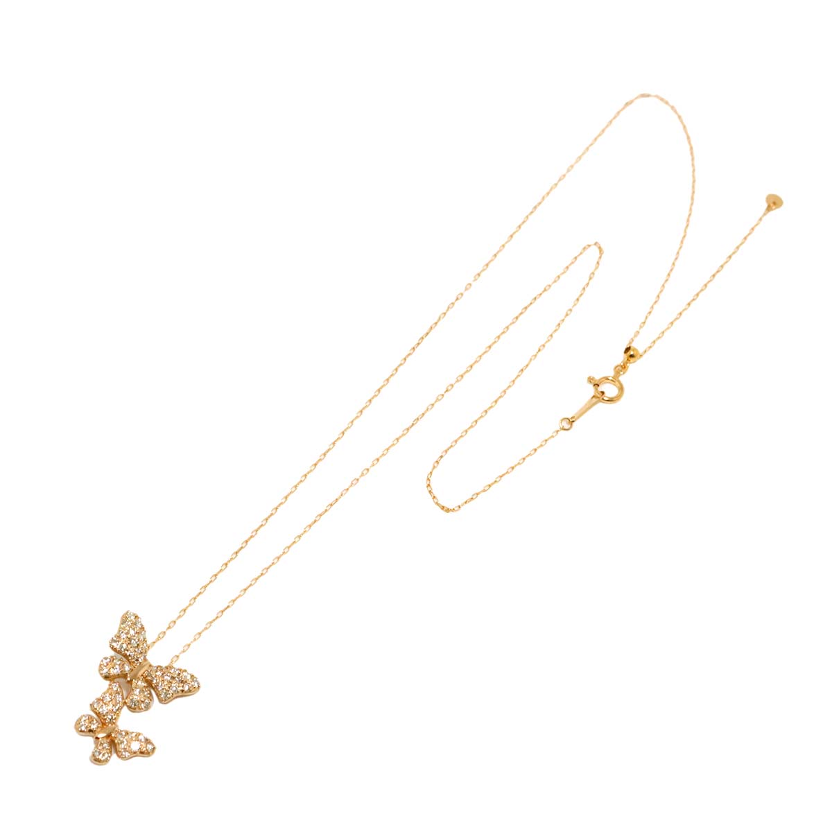 Diamond 0.46ct Necklace 18K K18 PG Pink Gold