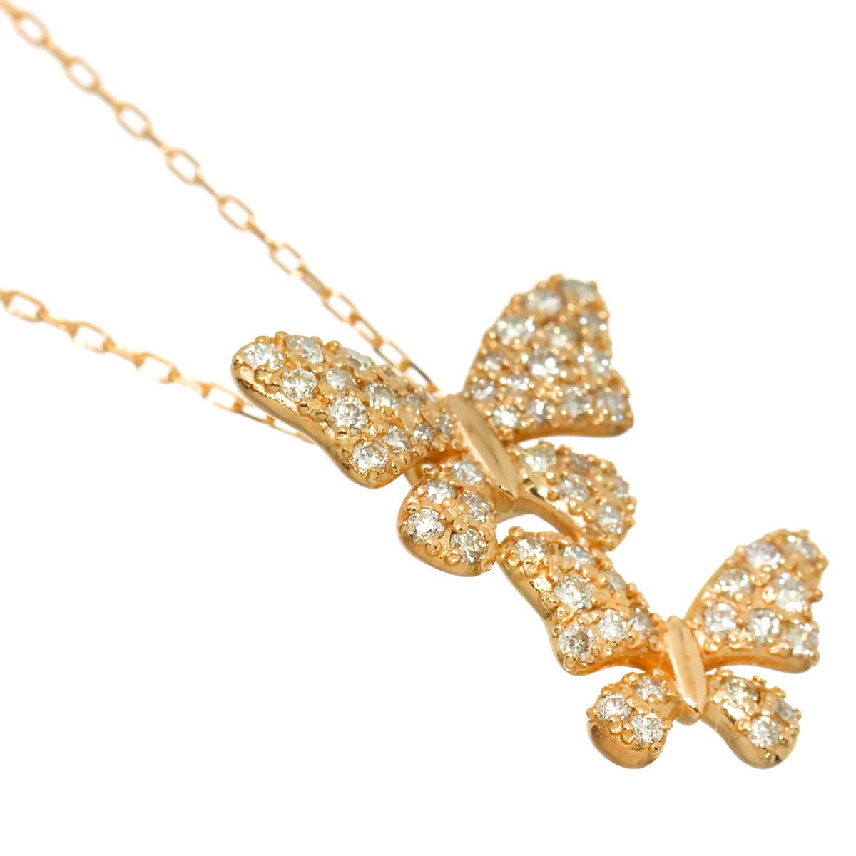 Diamond 0.46ct Necklace 18K K18 PG Pink Gold