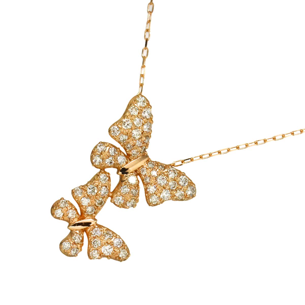 Diamond 0.46ct Necklace 18K K18 PG Pink Gold