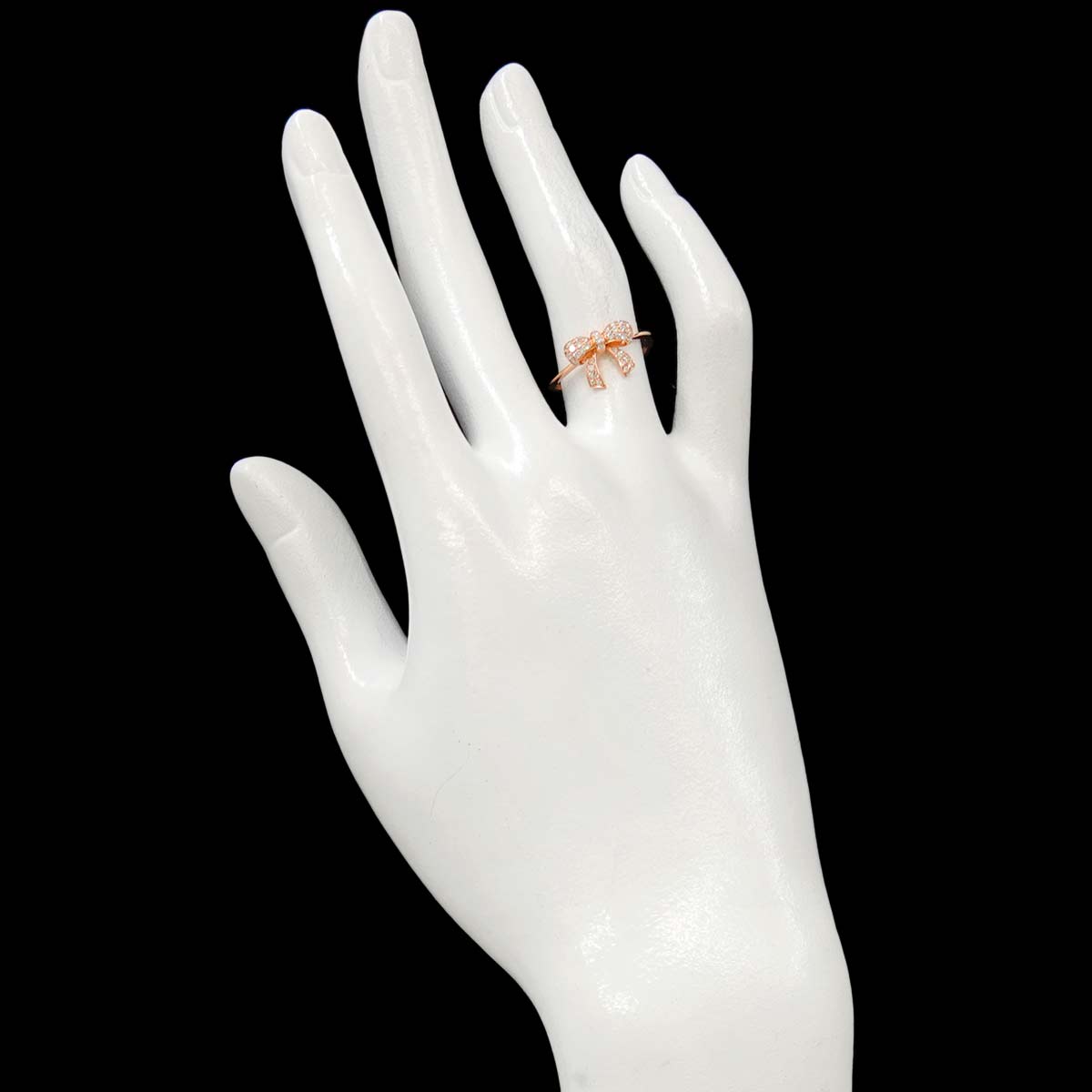 Diamond 0.20ct Ring 18K PG Pink Gold 750 Size5.25-5.5(US)