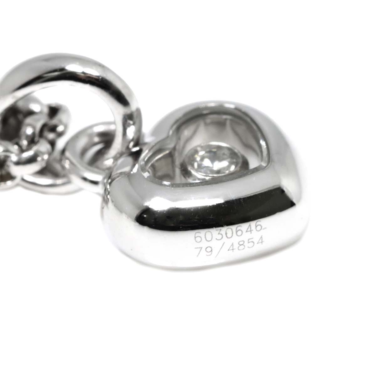 Happy Diamond Heart Necklace 18K White Gold 750