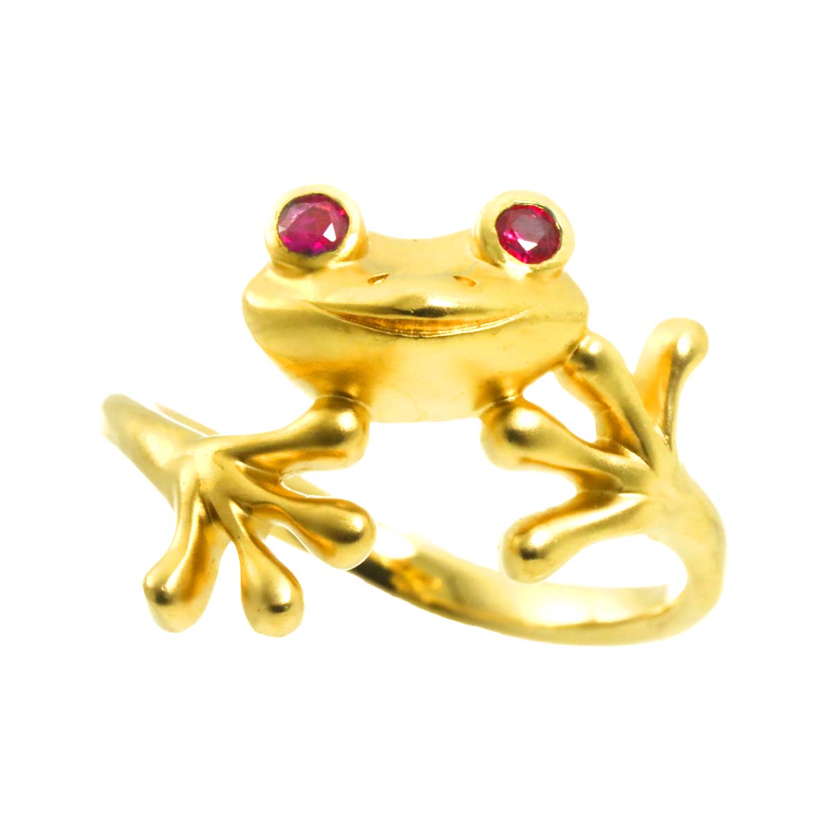 Ruby 0.08ct Ring 18K Yellow Gold 750 5.5-5.75(US)