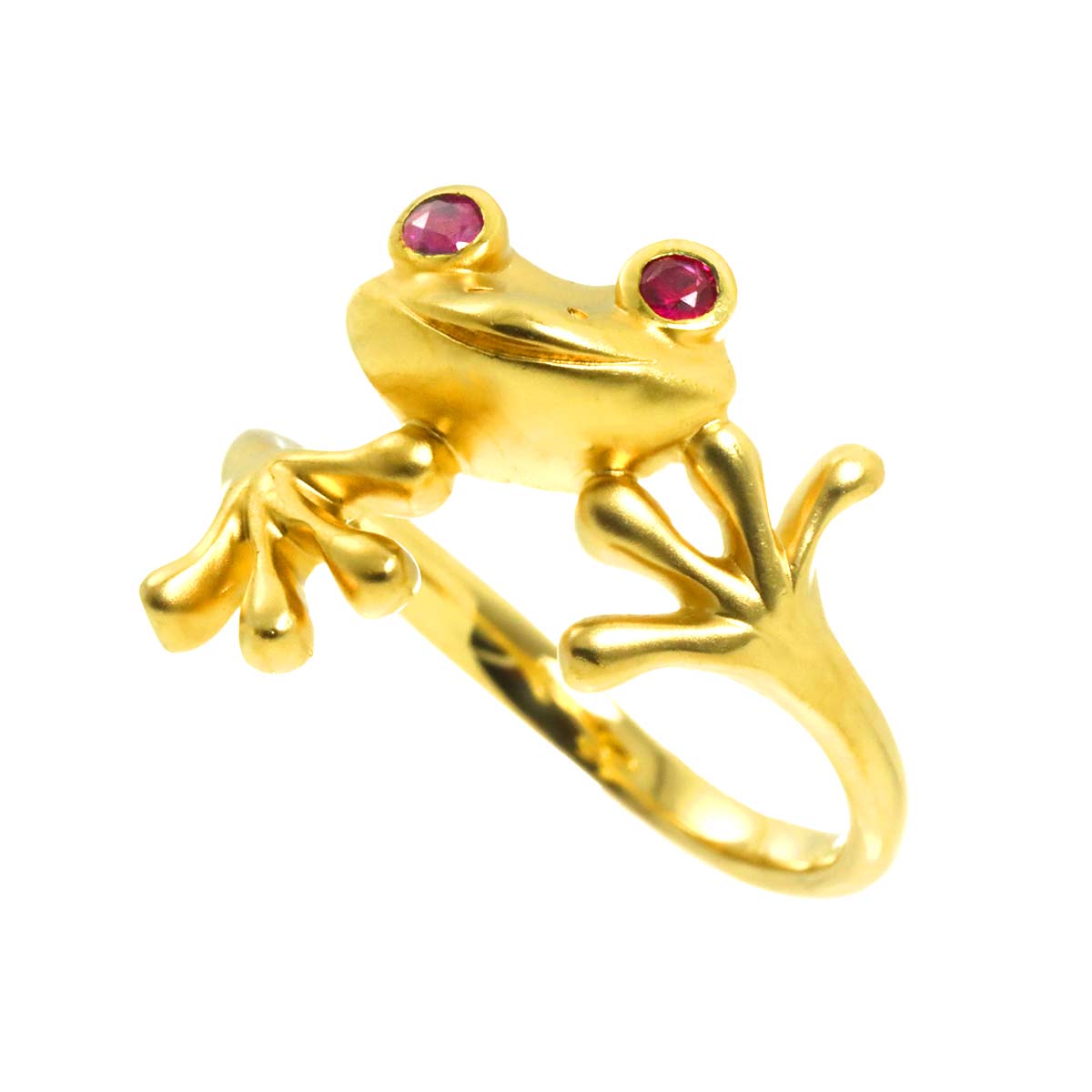 Ruby 0.08ct Ring 18K Yellow Gold 750 5.5-5.75(US)