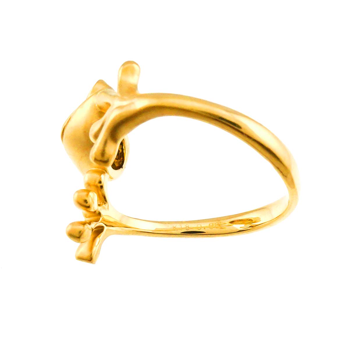 Ruby 0.08ct Ring 18K Yellow Gold 750 5.5-5.75(US)