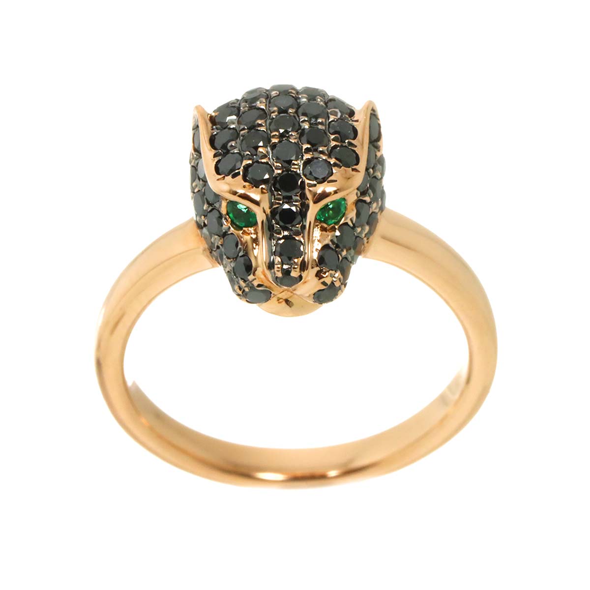BlackDiamond 1.13ct Emerald 0.04ct Ring 14K PG 585 Size6-6.25(US)