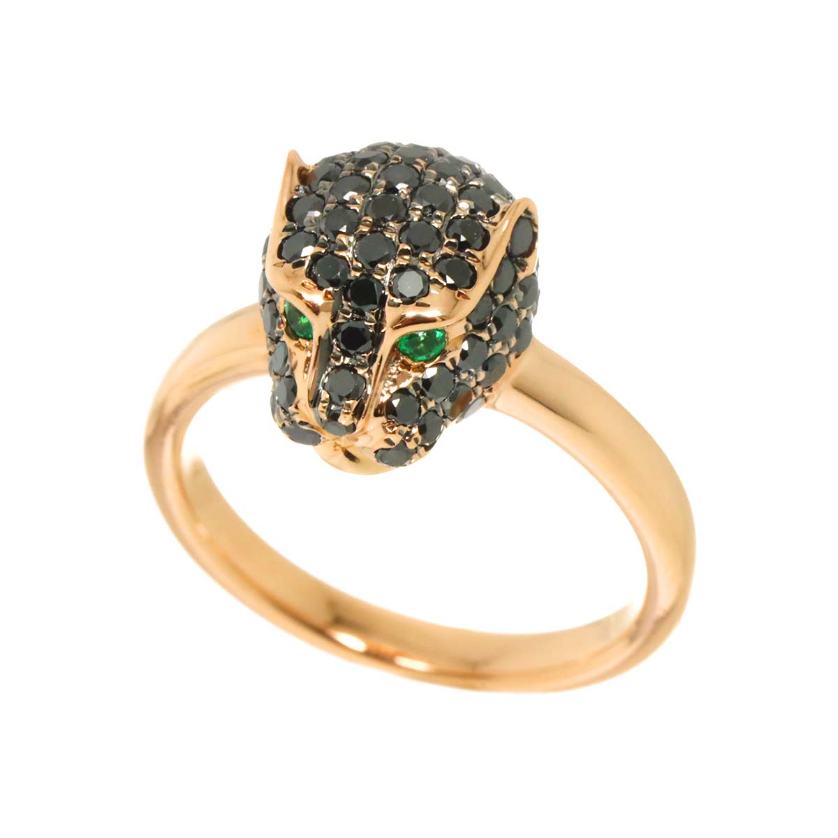 BlackDiamond 1.13ct Emerald 0.04ct Ring 14K PG 585 Size6-6.25(US)