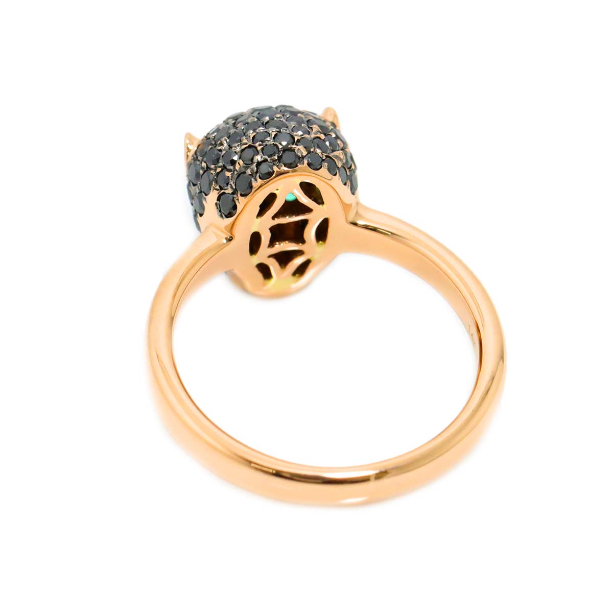 BlackDiamond 1.13ct Emerald 0.04ct Ring 14K PG 585 Size6-6.25(US)