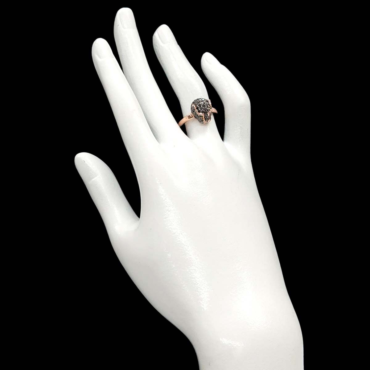 BlackDiamond 1.13ct Emerald 0.04ct Ring 14K PG 585 Size6-6.25(US)