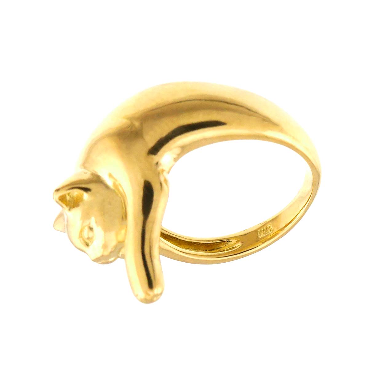 Ring 18K K18 YG Yellow Gold 750 size5-5.25(US)