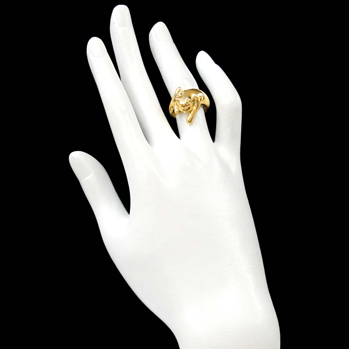 Ring 18K K18 YG Yellow Gold 750 size5-5.25(US)