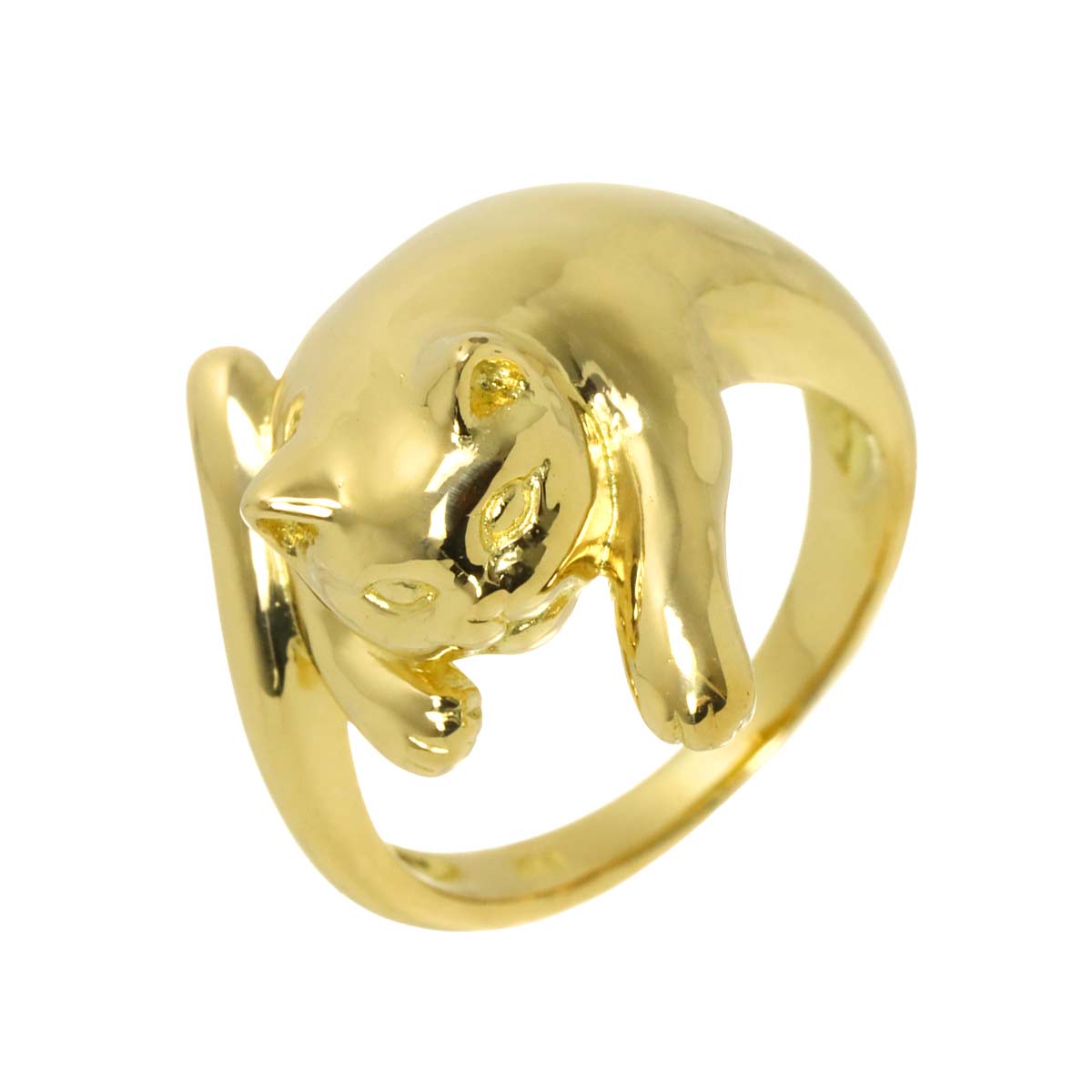 Ring 18K K18 YG Yellow Gold 750 size5-5.25(US)