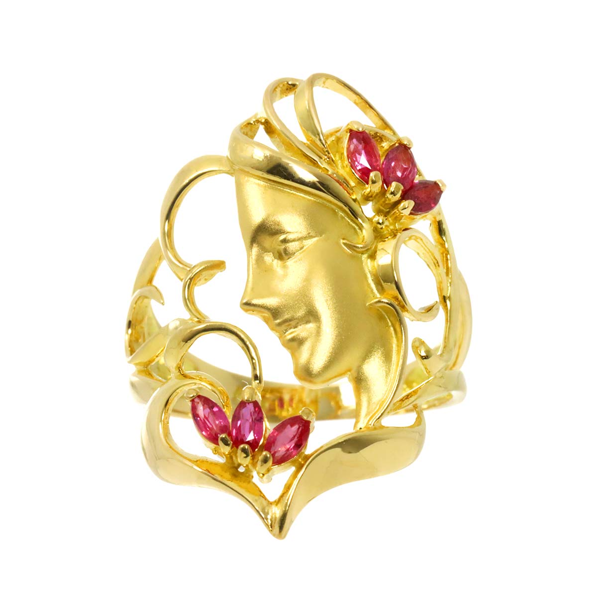 Ruby Ring 18K YG size4.75-5(US)