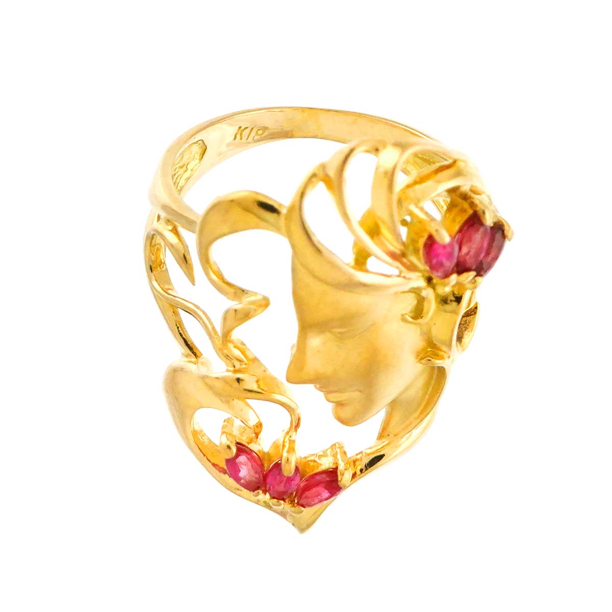 Ruby Ring 18K YG size4.75-5(US)