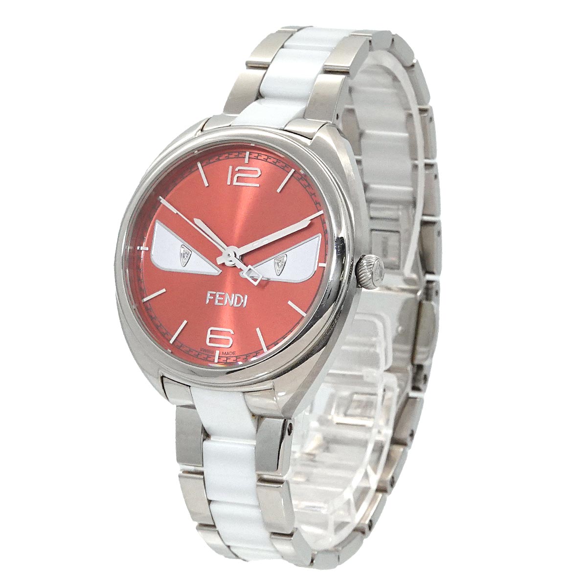 Bugs Monster 21000M 2P Diamond Quartz Orange Dial Ladies Watch