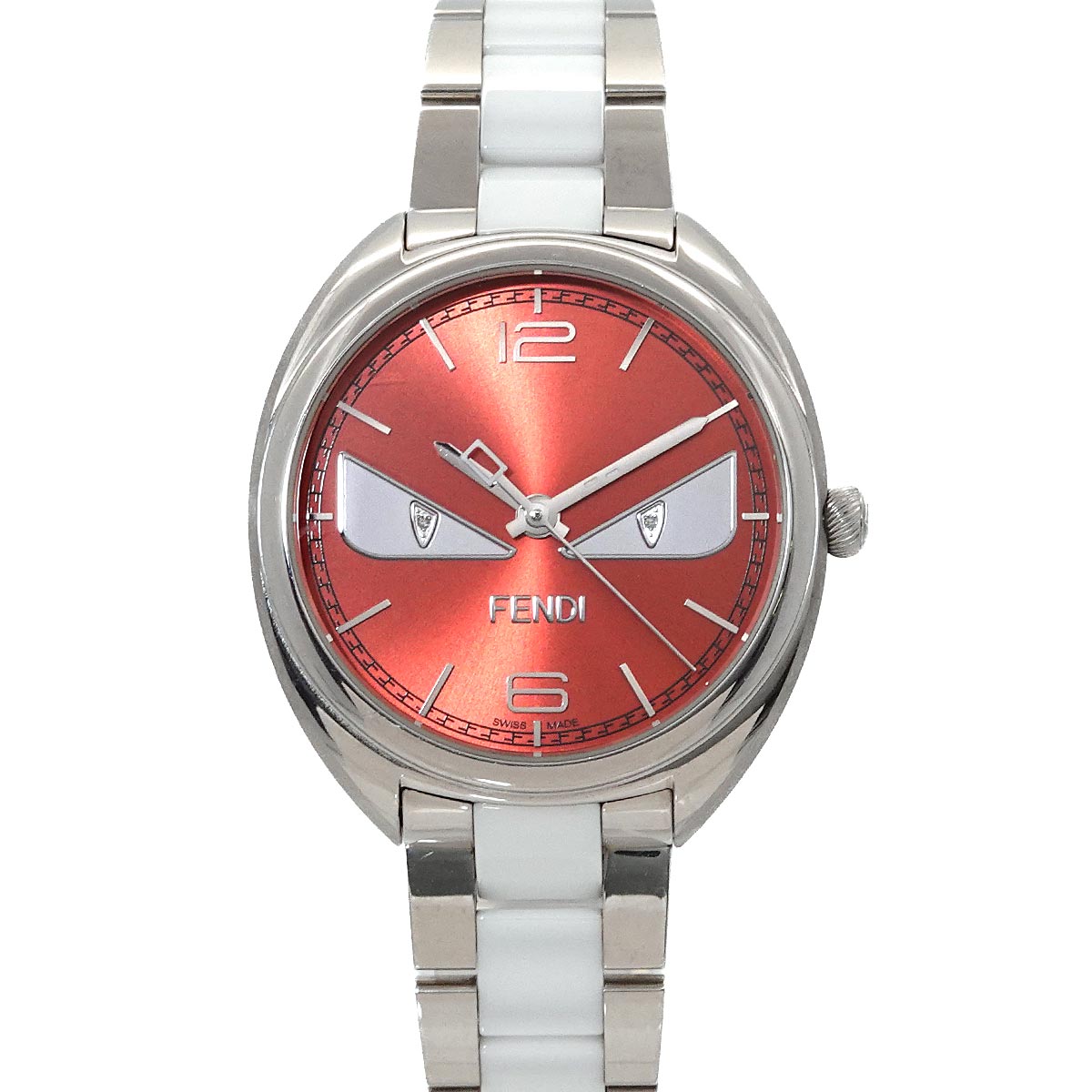 Bugs Monster 21000M 2P Diamond Quartz Orange Dial Ladies Watch