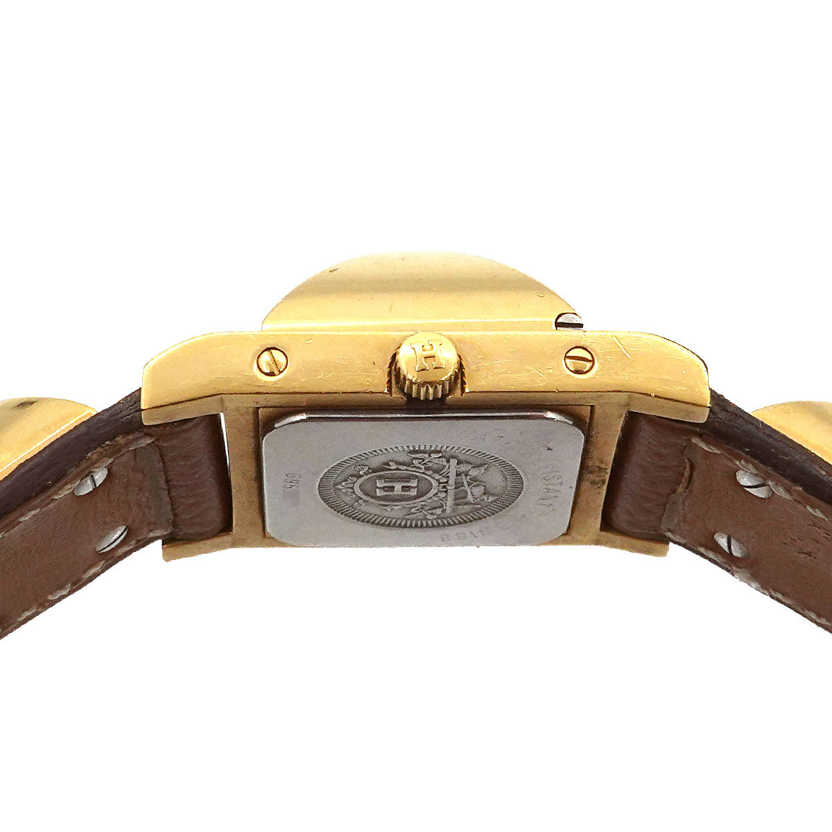 Medor Vintage pyramid Gold studs Quartz White Dial Ladies