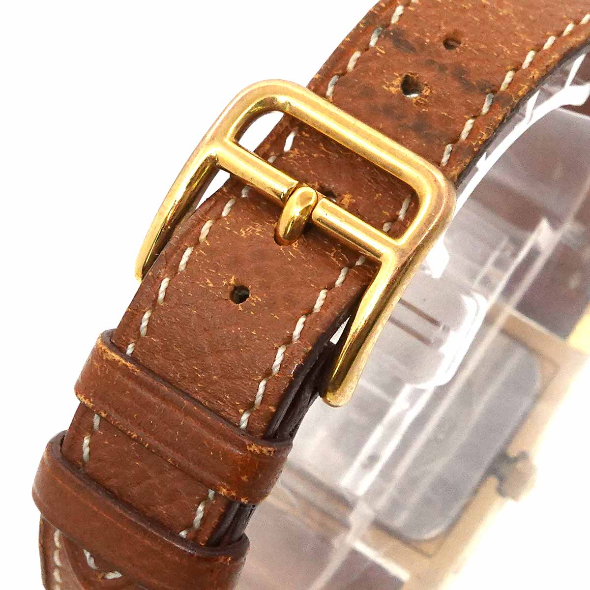 Medor Vintage pyramid Gold studs Quartz White Dial Ladies