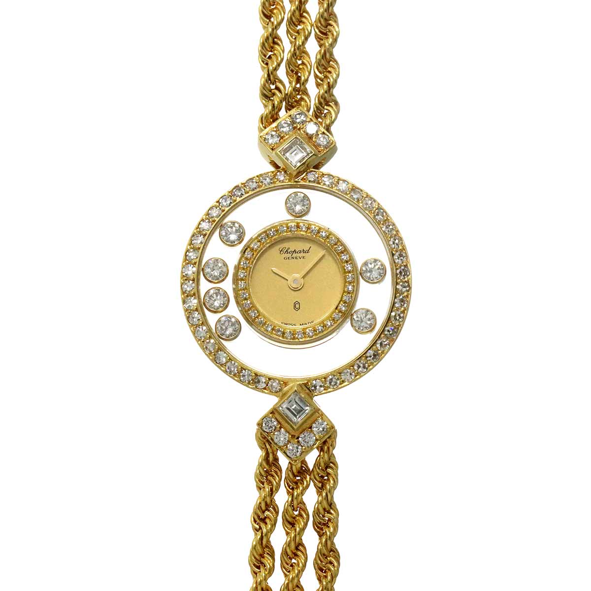 Chopard Happy Diamond Quartz 750 Yellow Gold Ladies Watch