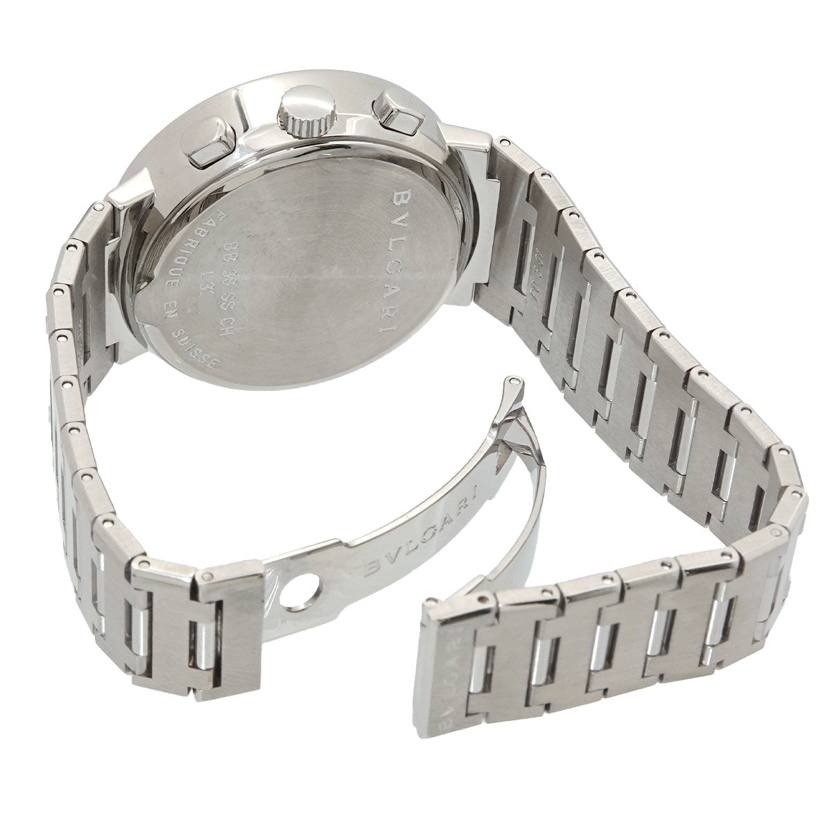 BVLGARIBVLGARI BB38SSCH Chronograph Date Black Dial Mens