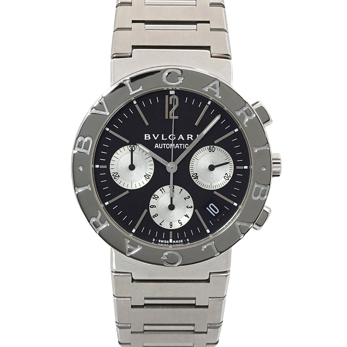 BVLGARIBVLGARI BB38SSCH Chronograph Date Black Dial Mens