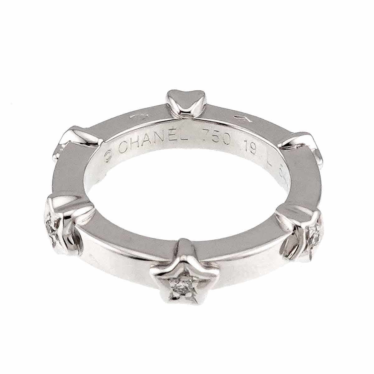 Comet Diamond Ring 18K White Gold 750 size46 3.75(US)