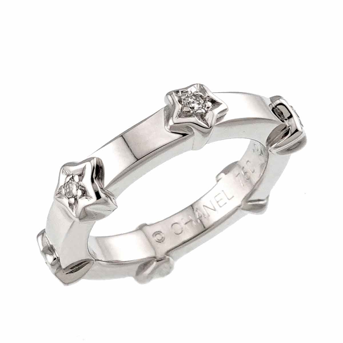 Comet Diamond Ring 18K White Gold 750 size46 3.75(US)