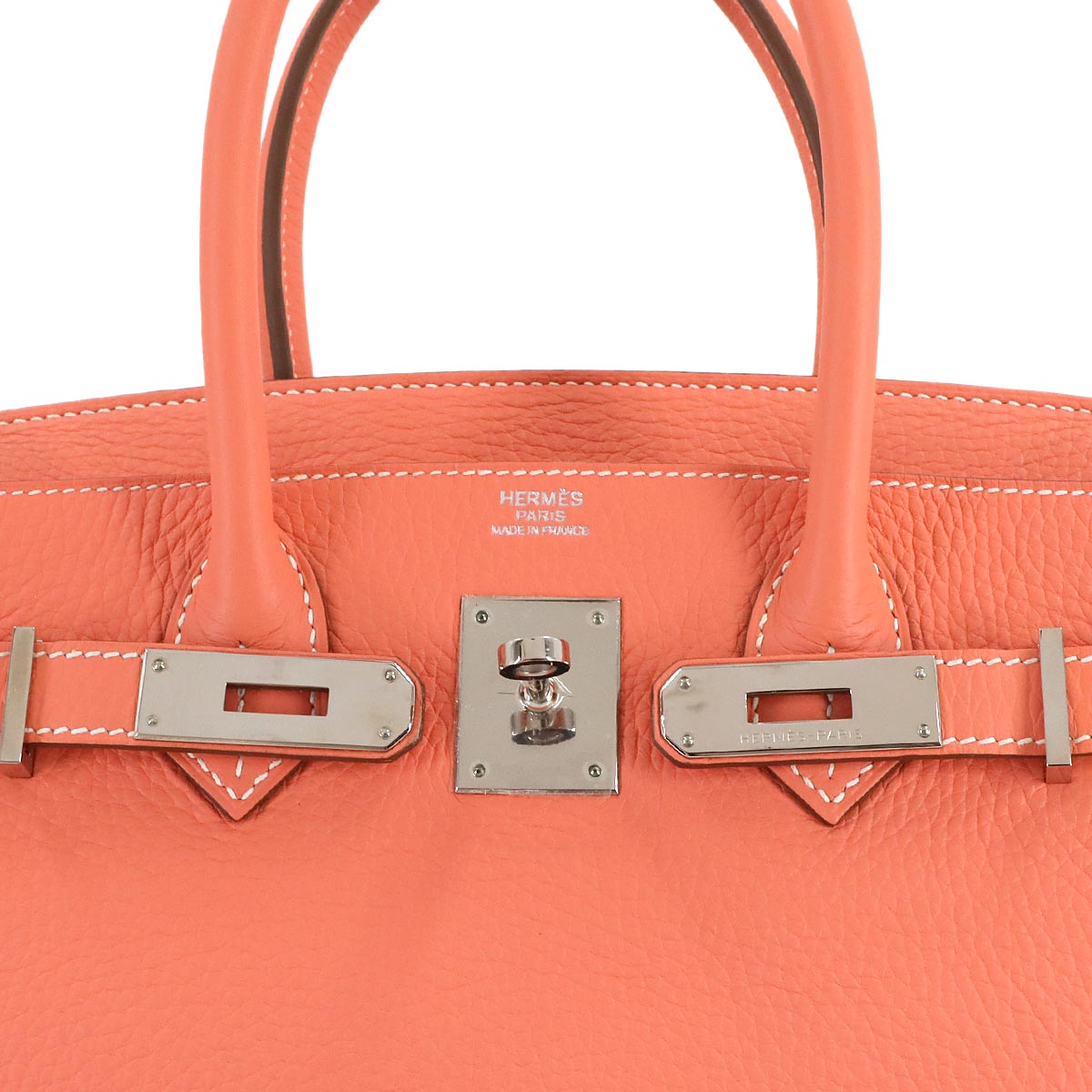 Birkin 30 Taurillon Clemence Crevette Hand Bag Purse Pink