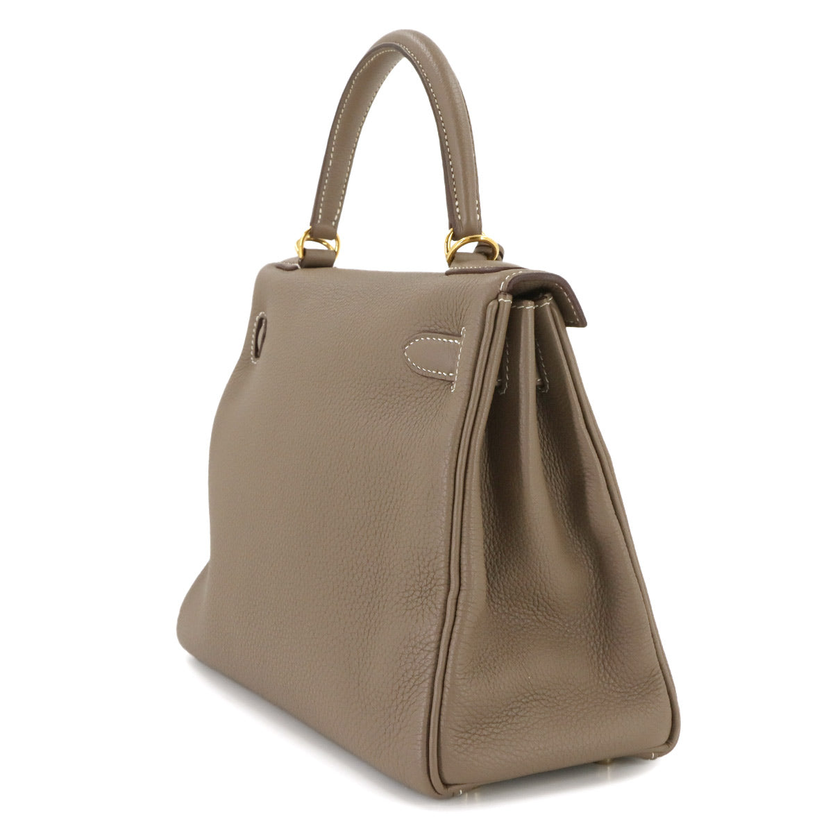 Kelly 28 2way Hand Shoulder Bag Veau Togo Etoupe Purse