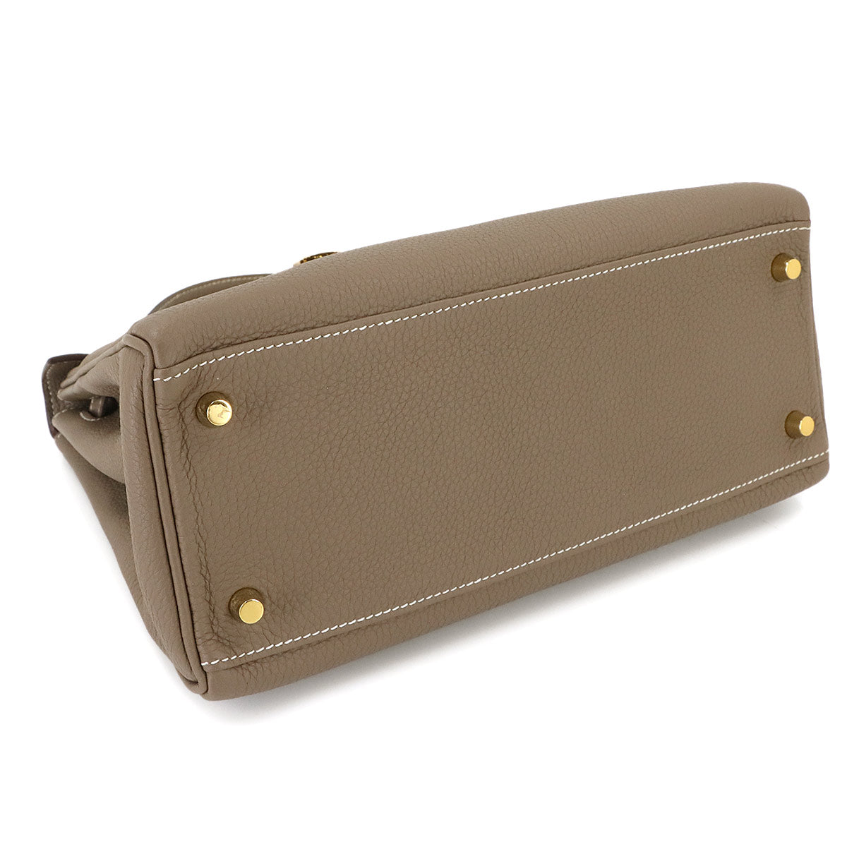 Kelly 28 2way Hand Shoulder Bag Veau Togo Etoupe Purse