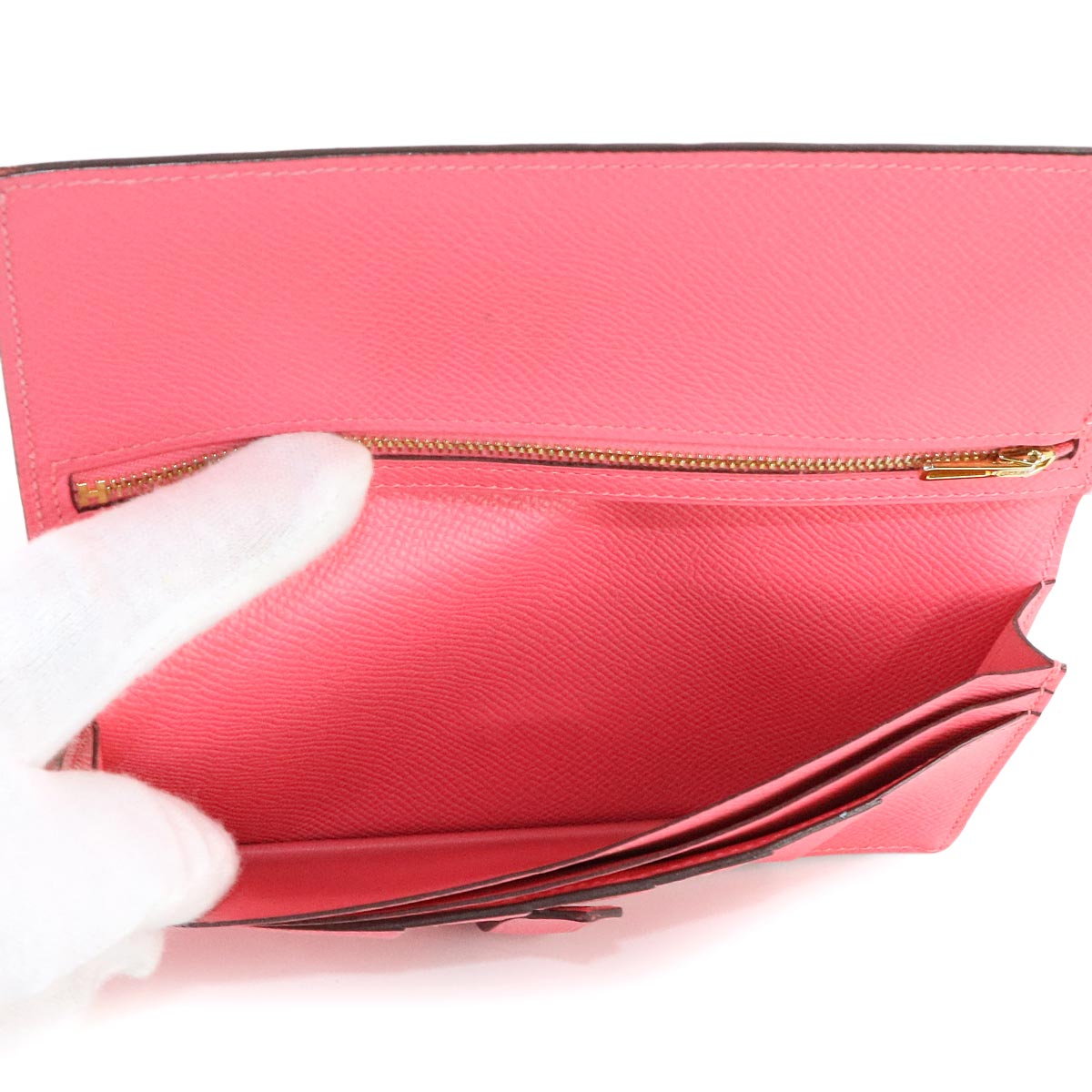 Bearn Souffle Long Wallet Veau Epsom Rose Azalee Purse