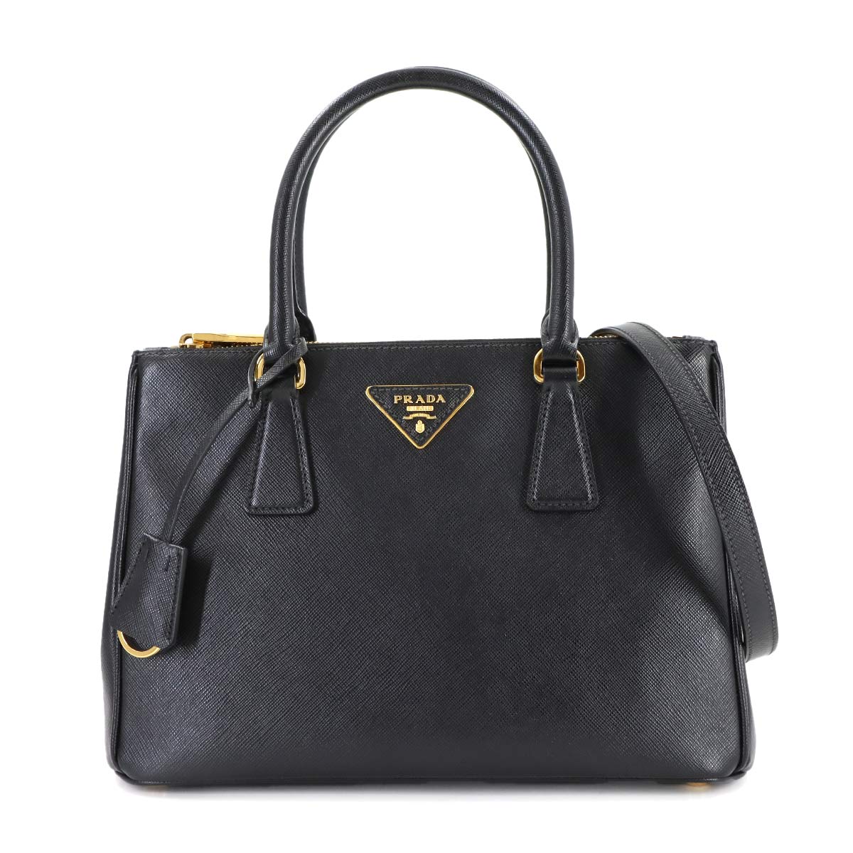 Galleria Medium Hand Shoulder Bag Saffiano Leather Black 1BA863