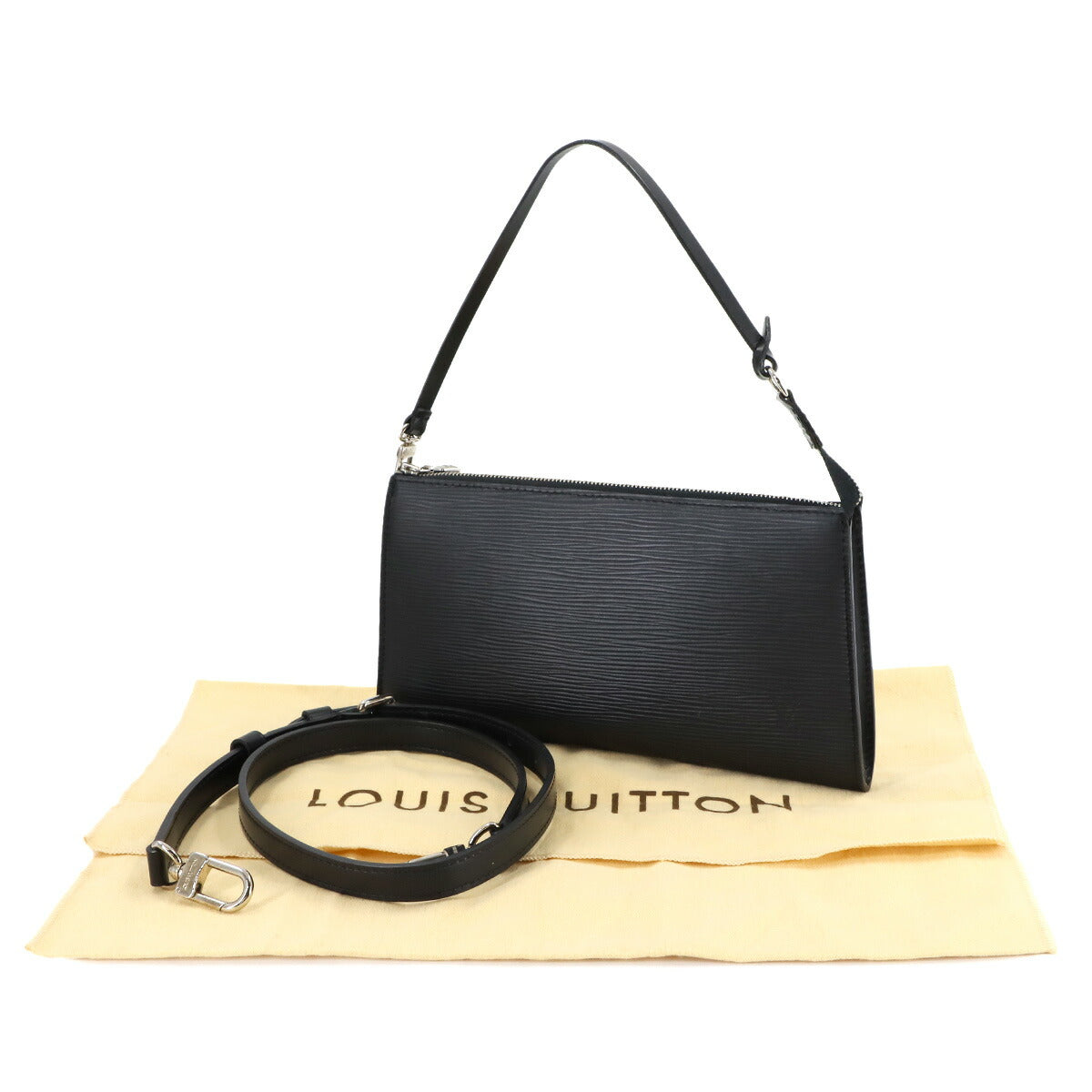 Epi Pochette Accessoires Hand Shoulder Bag Black M52982