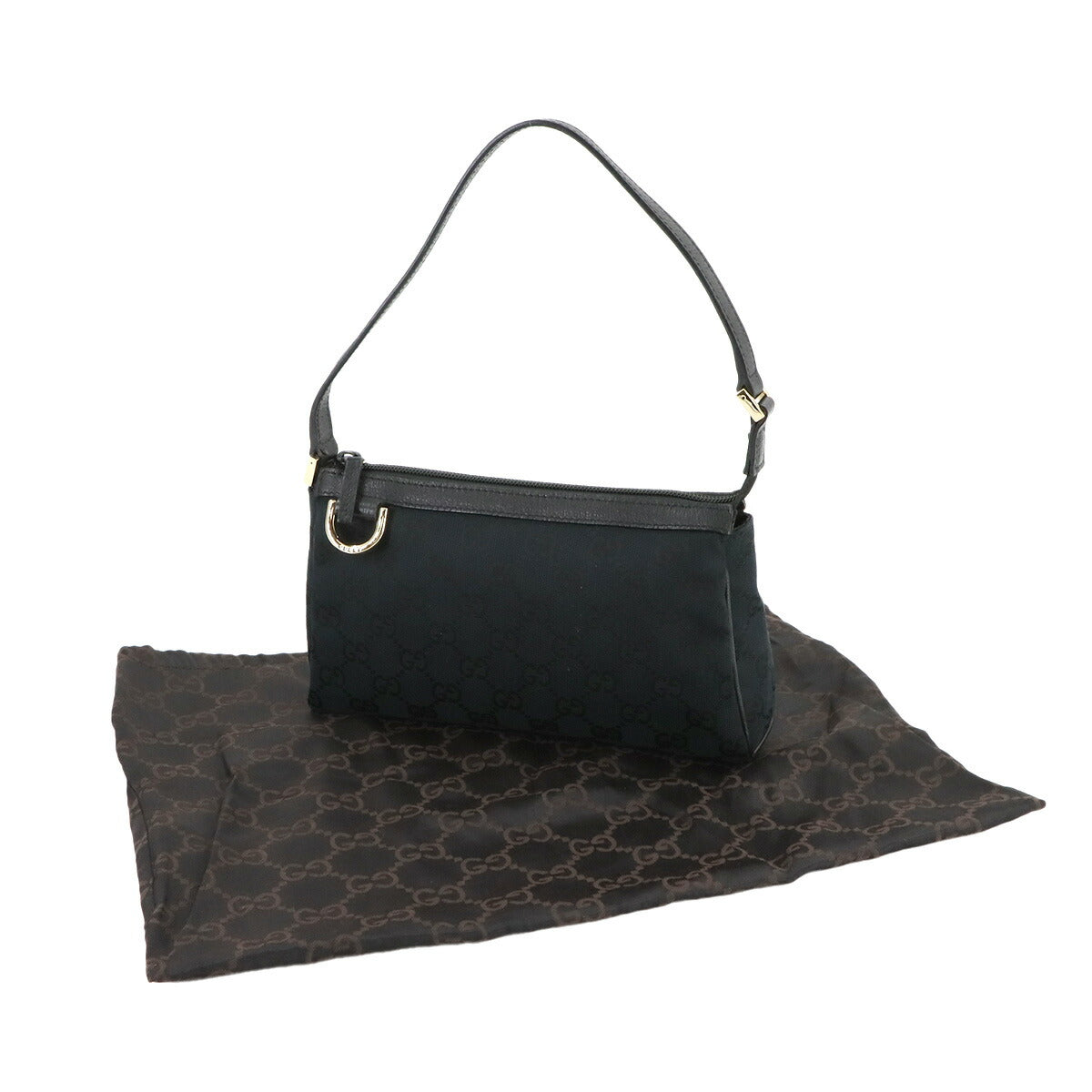 GG Canvas Hnad Bag Leather Black 145750 Purse