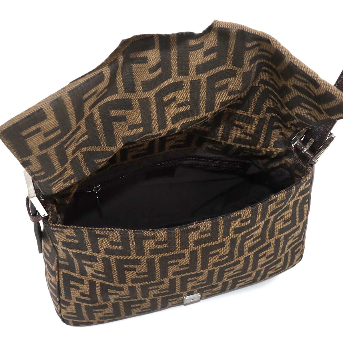 Zucca Mamma Baguette Shoulder Bag Canvas Leather Brown 26325