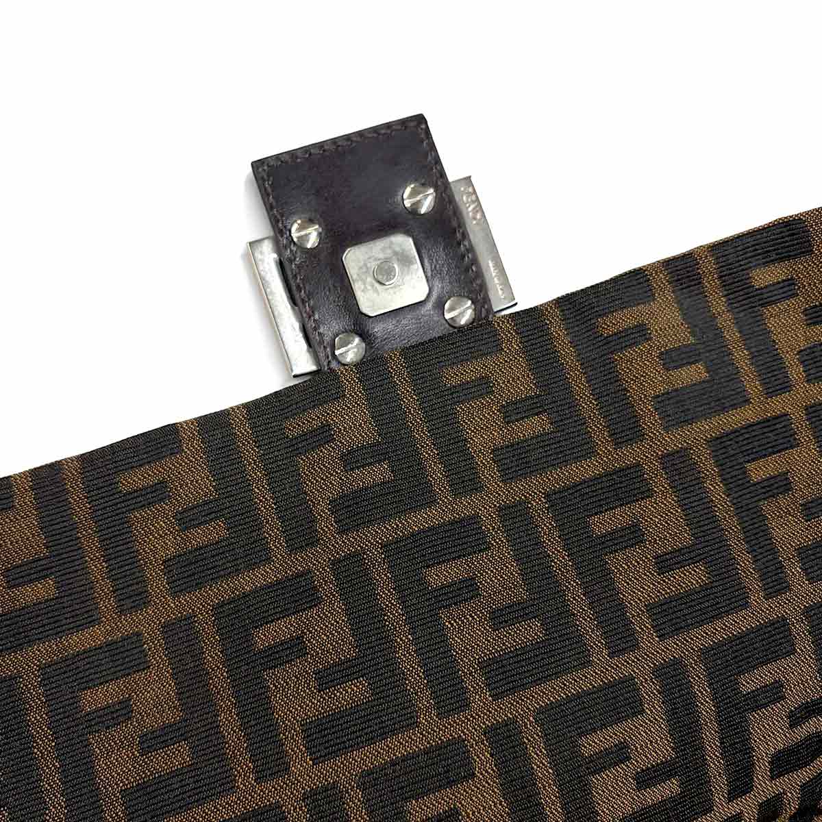 Zucca Mamma Baguette Shoulder Bag Canvas Leather Brown 26325