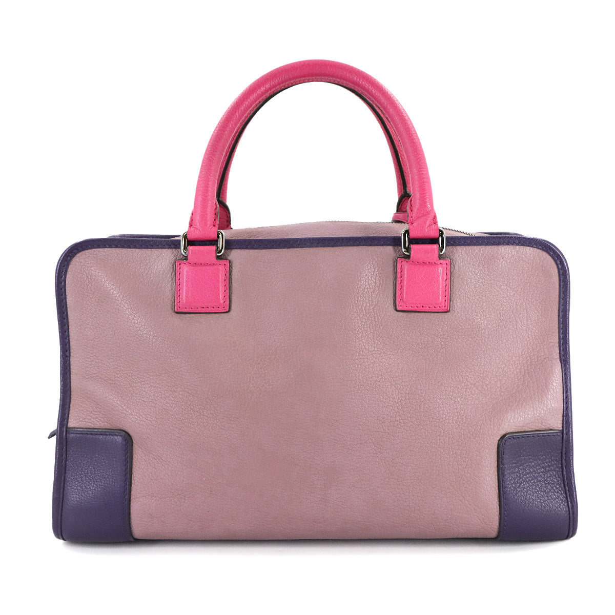 Amazona 36 Hand Bag Leather Pink Purple Anagram Purse