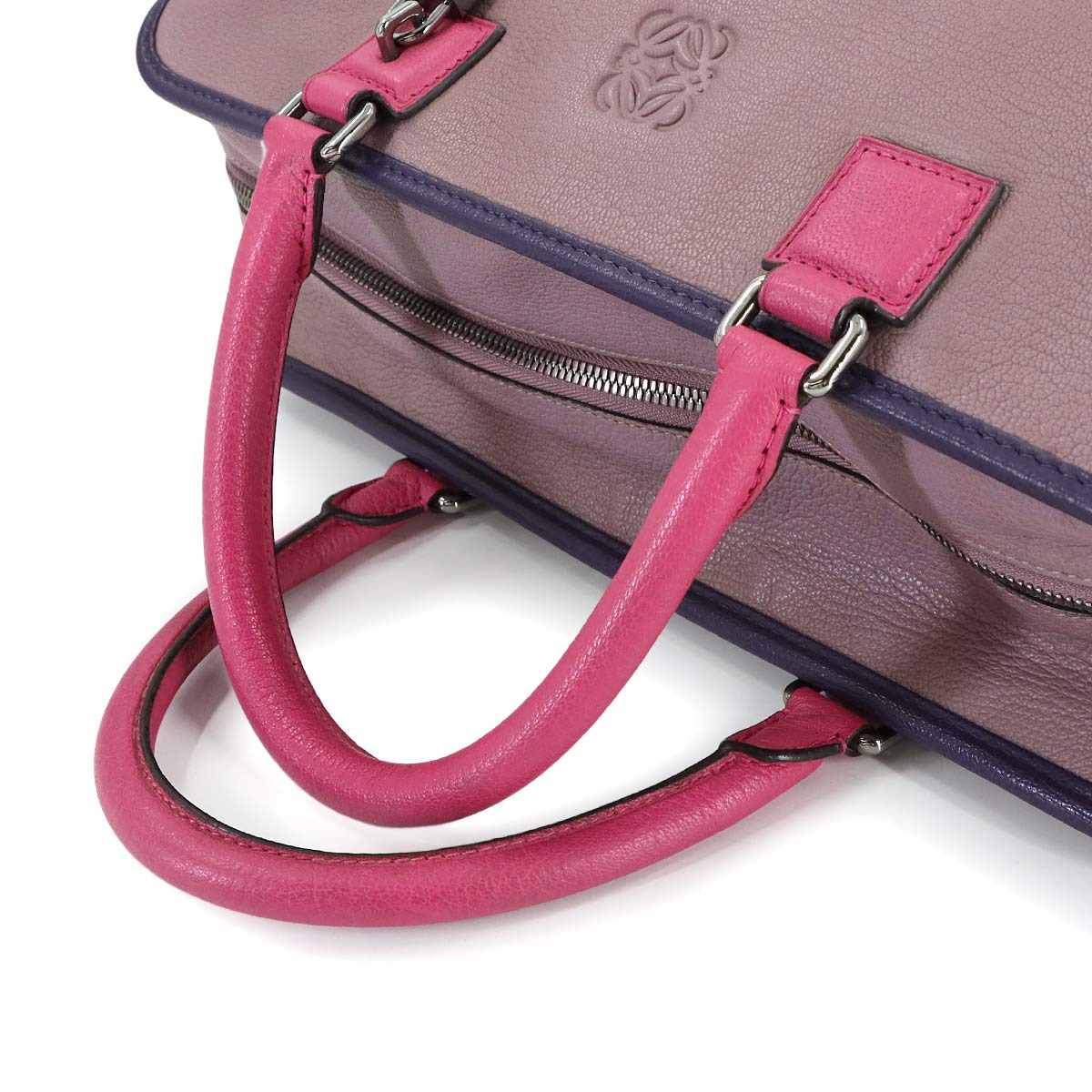 Amazona 36 Hand Bag Leather Pink Purple Anagram Purse