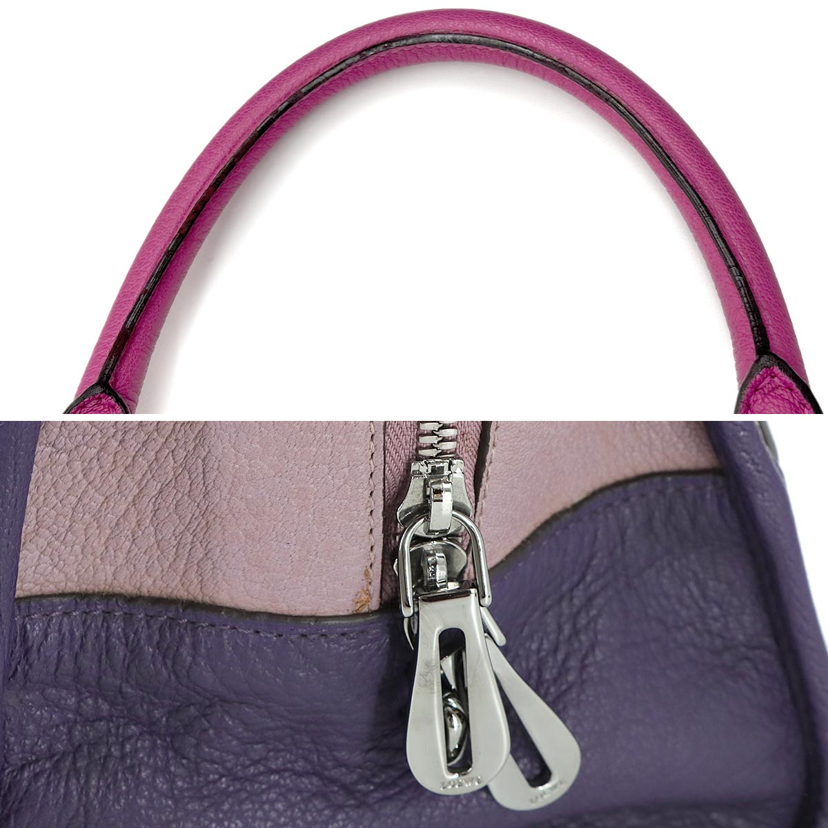 Amazona 36 Hand Bag Leather Pink Purple Anagram Purse
