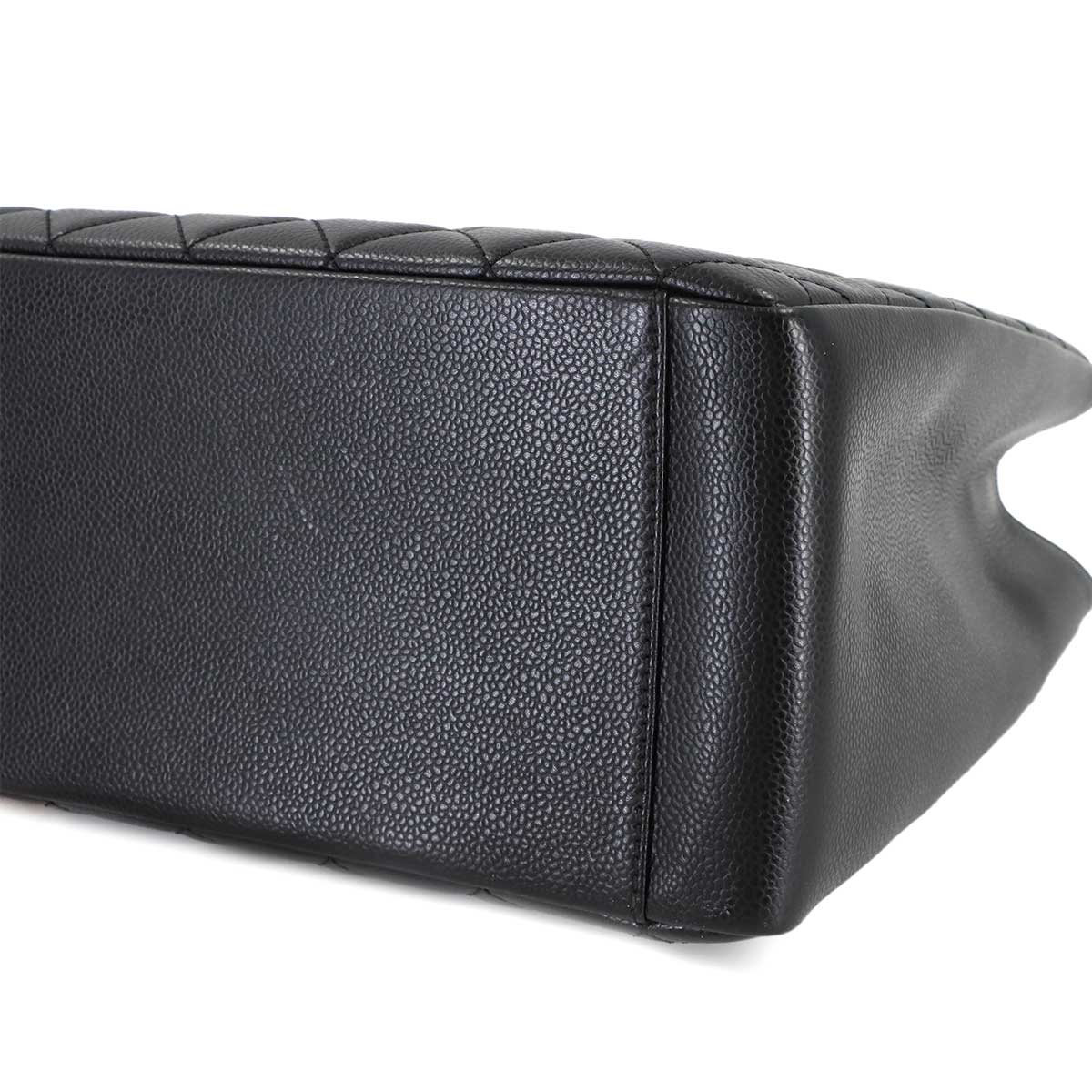 Matelasse Grand Shopping Tote Bag Leather Black GST A50995