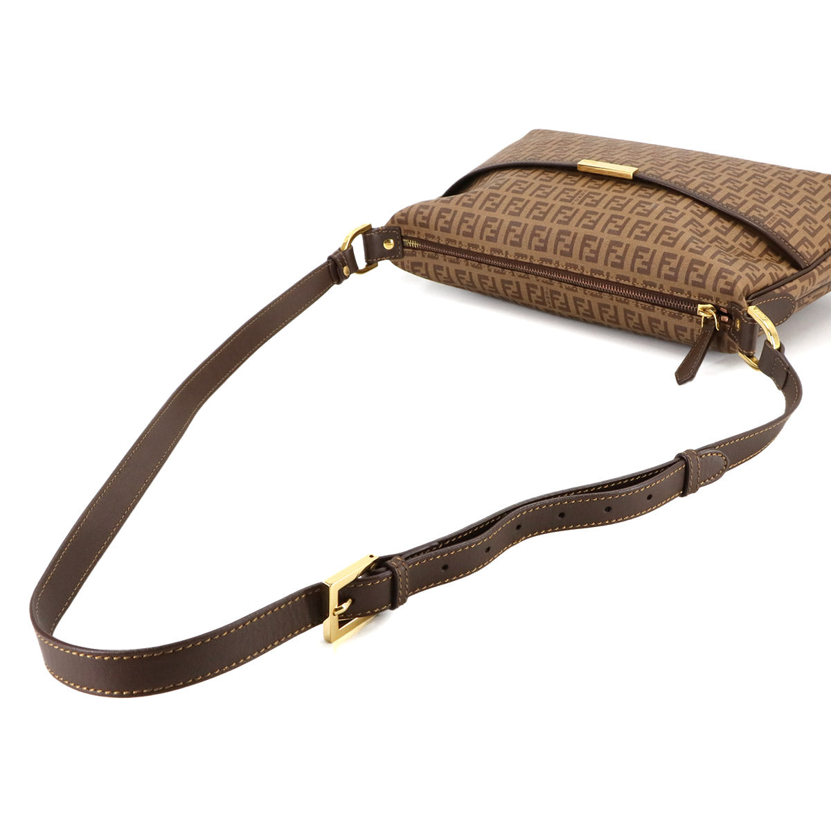 Zucchino Shoulder Bag PVC Leather Brown 8BT206 Purse