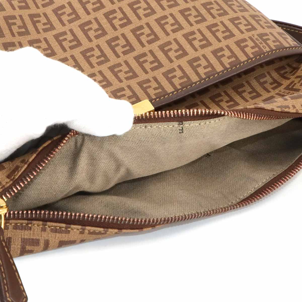 Zucchino Shoulder Bag PVC Leather Brown 8BT206 Purse