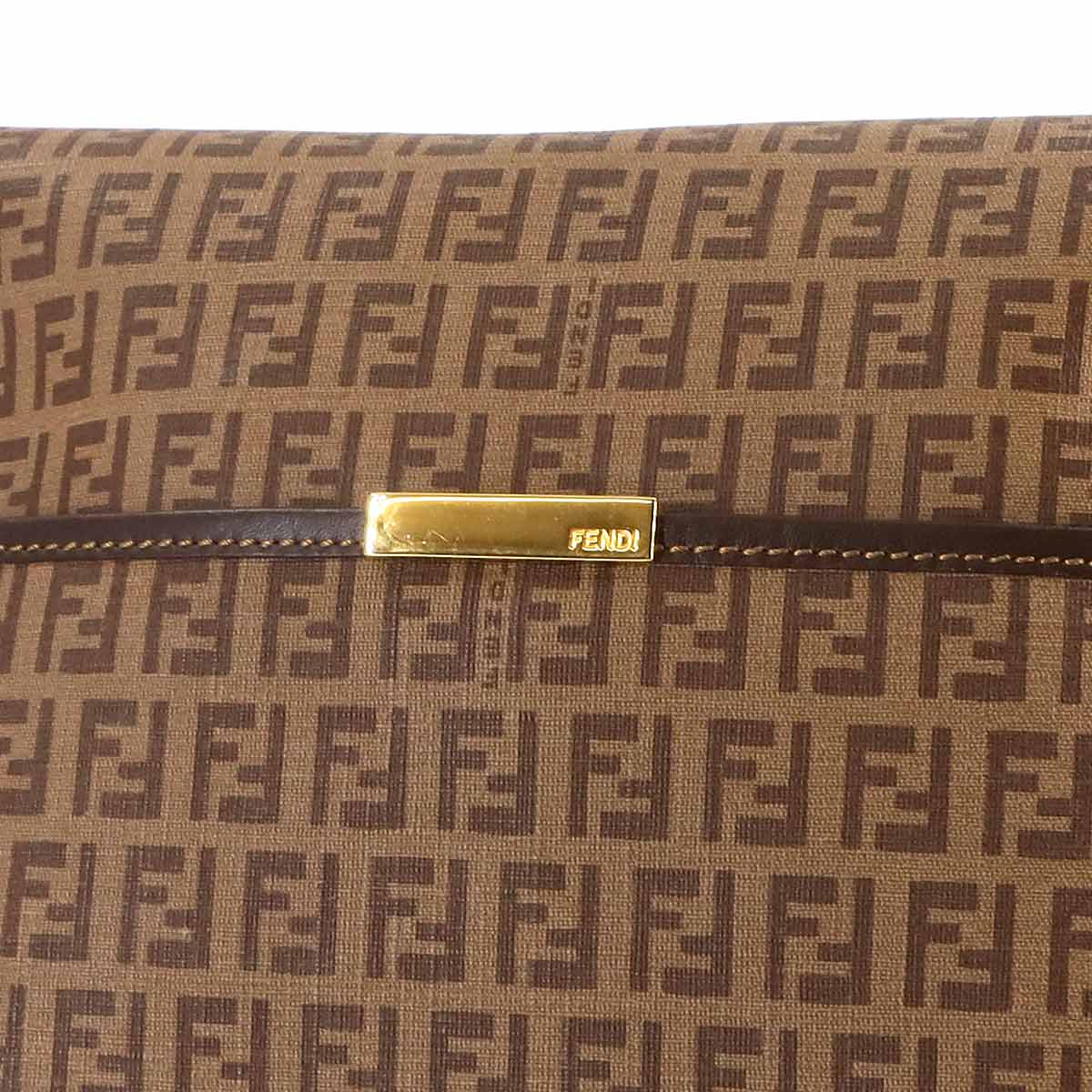 Zucchino Shoulder Bag PVC Leather Brown 8BT206 Purse