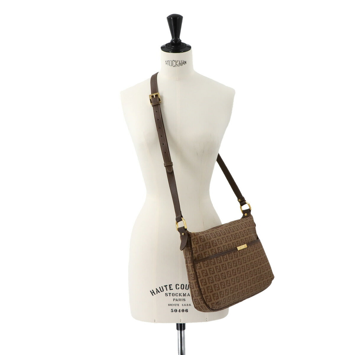 Zucchino Shoulder Bag PVC Leather Brown 8BT206 Purse