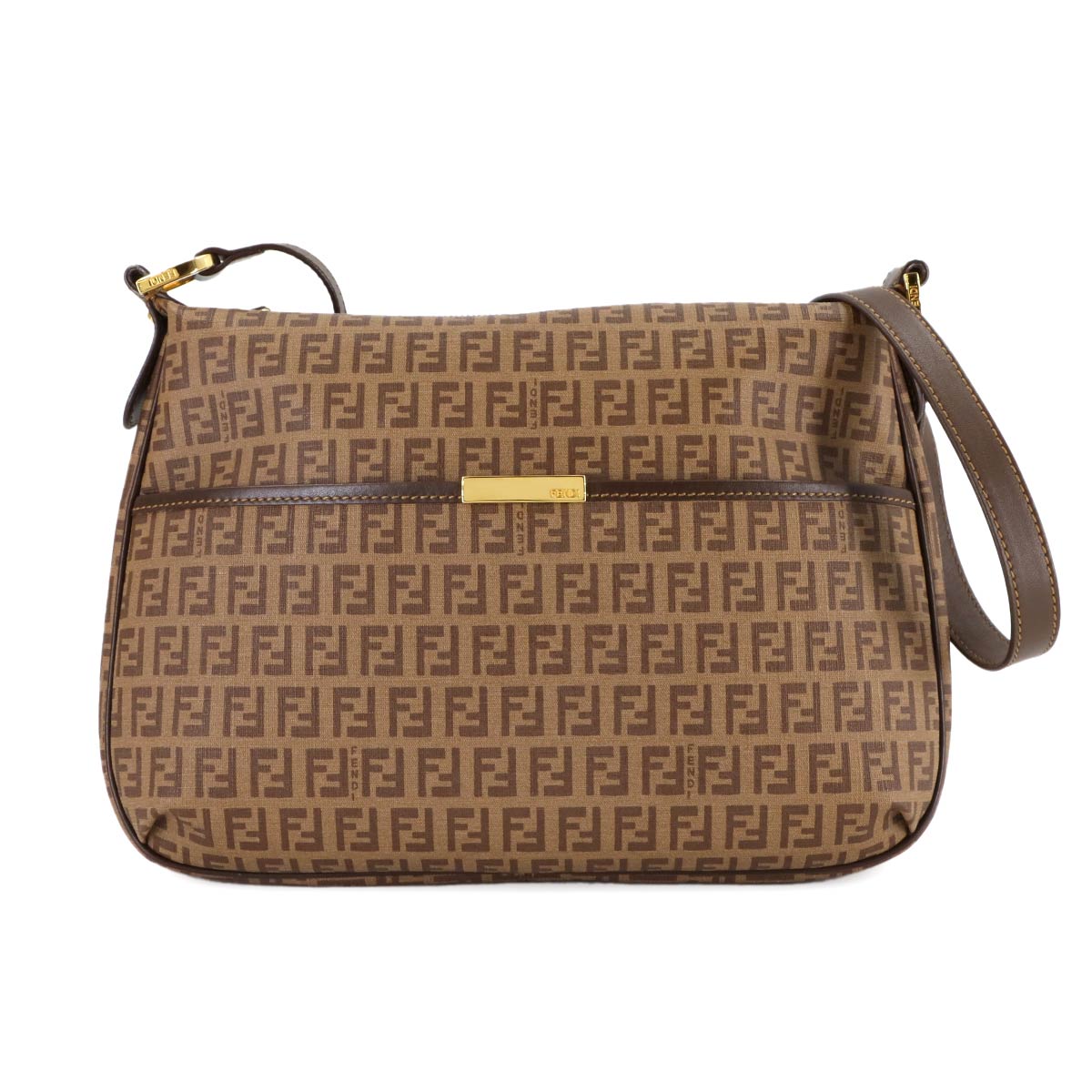 Zucchino Shoulder Bag PVC Leather Brown 8BT206 Purse